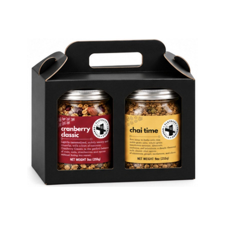 Flatbush Duo gift box with jars of Cranberry Classic and Chai Time granola
