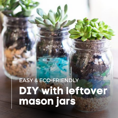 Eco-friendly leftover granola mason jars
