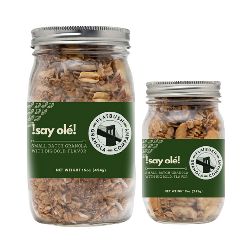 Say Olé: Crunchy Gluten-free Granola Mix with Bananas, Peanuts and Coconut (jar)