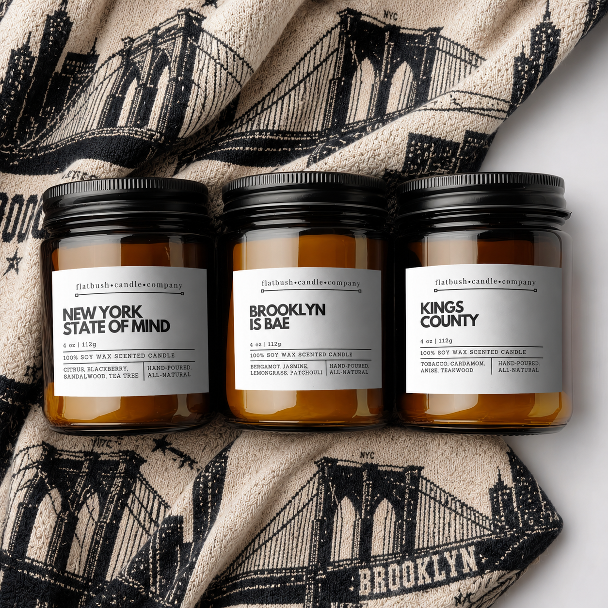 Brooklyn Core 100% Soy Wax Candle Gift Set