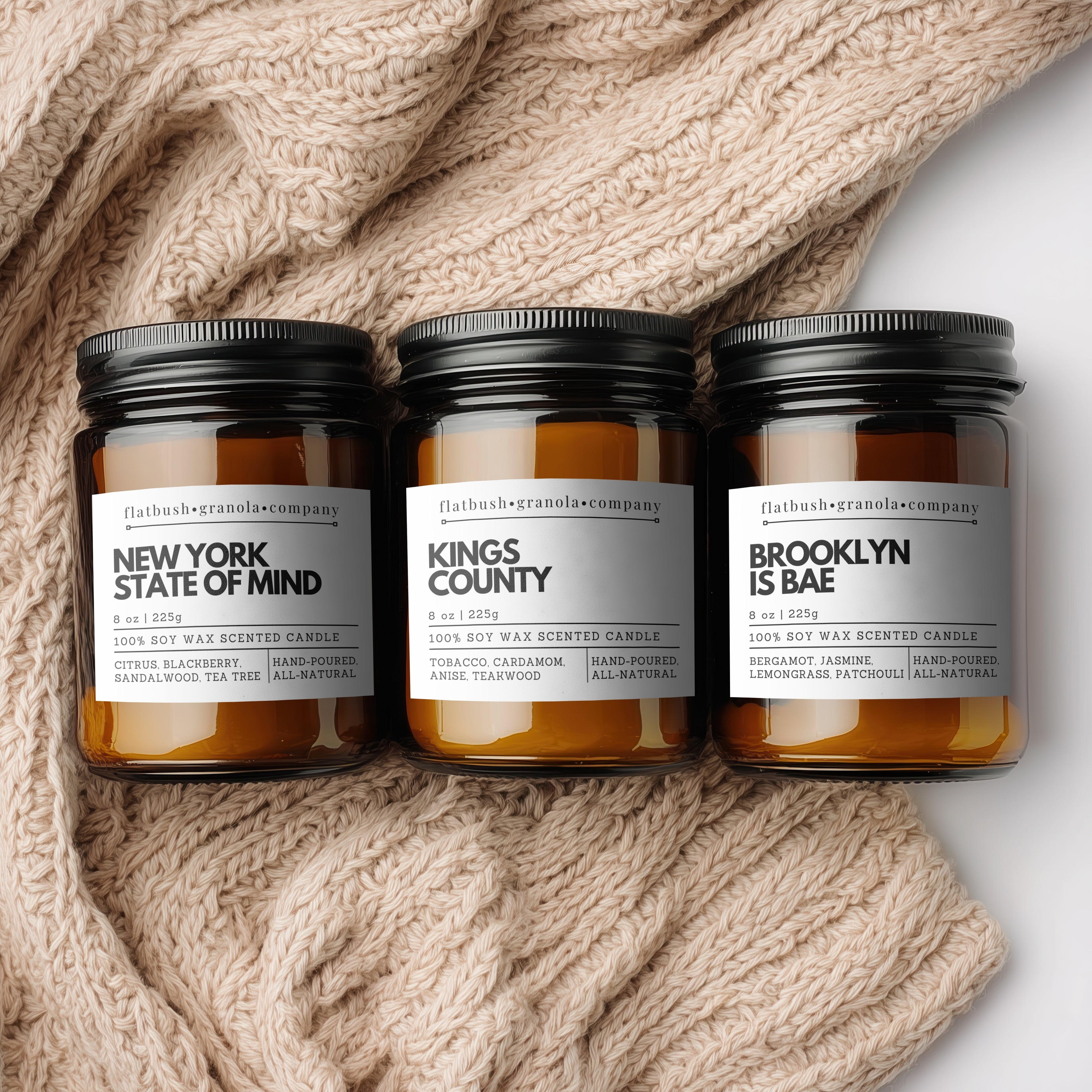 Brooklyn Core 100% Soy Wax Candle Gift Set