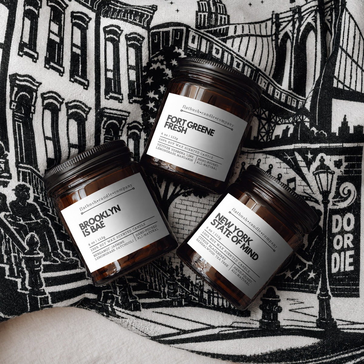 Best of Brooklyn candle gift set: Fort Greene Fresh, Brooklyn is Bae and New York State of Mind