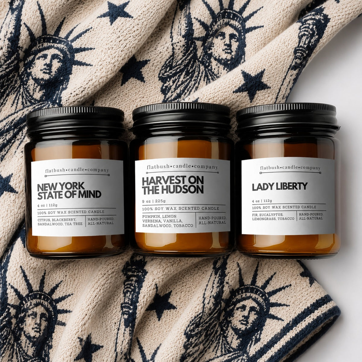 NYC Core candle gift set: New York State of Mind, Harvest on the Hudson and Lady Liberty