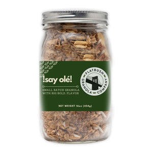 Say Olé: Crunchy Gluten-free Granola Mix with Bananas, Peanuts and Coconut (jar)