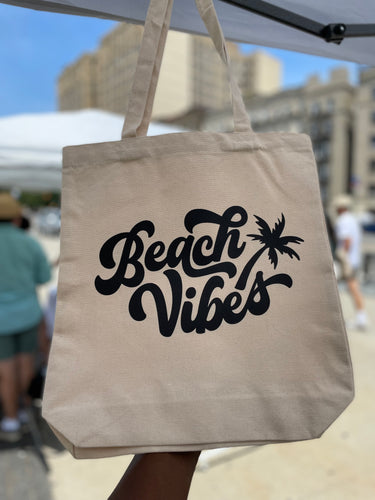 Beach Vibes Eco-Friendly Canvas Tote Bag